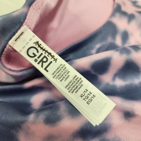 Athleta Girl Printed Long Distance Bra Top XL (14) Tie Dye - Picture 6 of 7